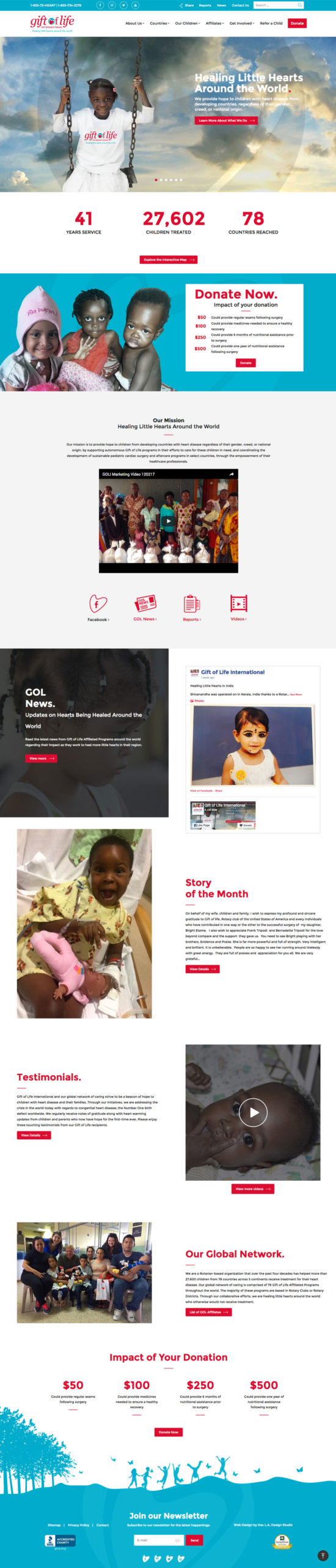 Gift of Life Nonprofit Web Design